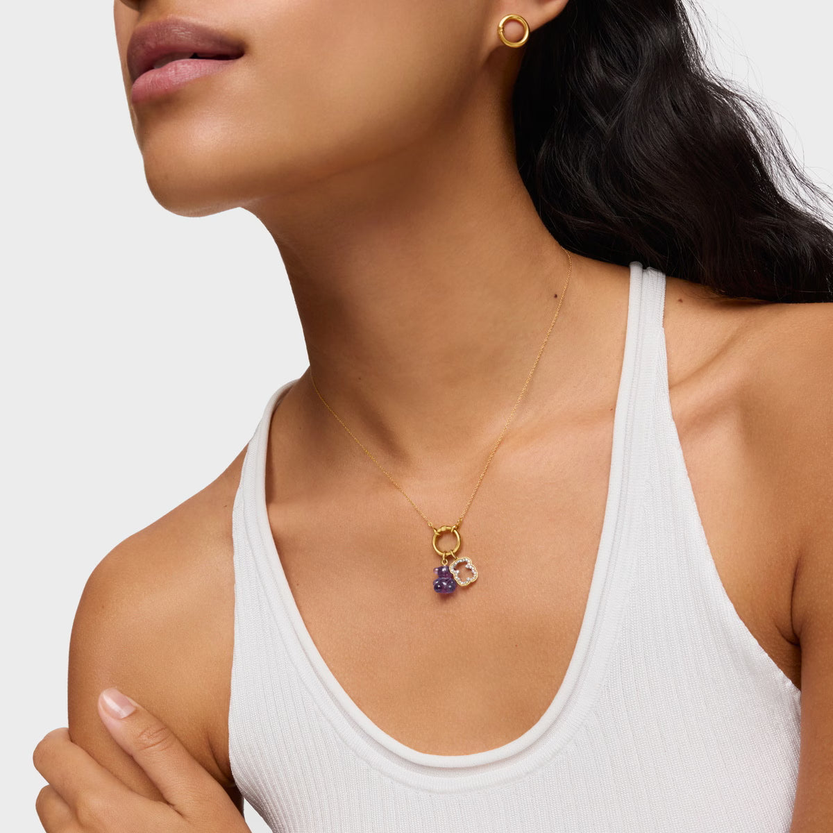 טואוס תליון דובי מאבן חן BOLD BEAR מזהב