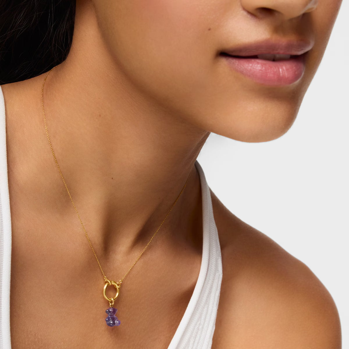 טואוס תליון דובי מאבן חן BOLD BEAR מזהב