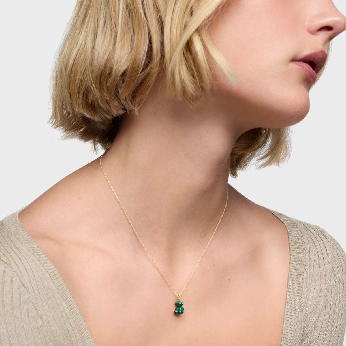 טואוס תליון דובי מאבן חן BOLD BEAR מזהב