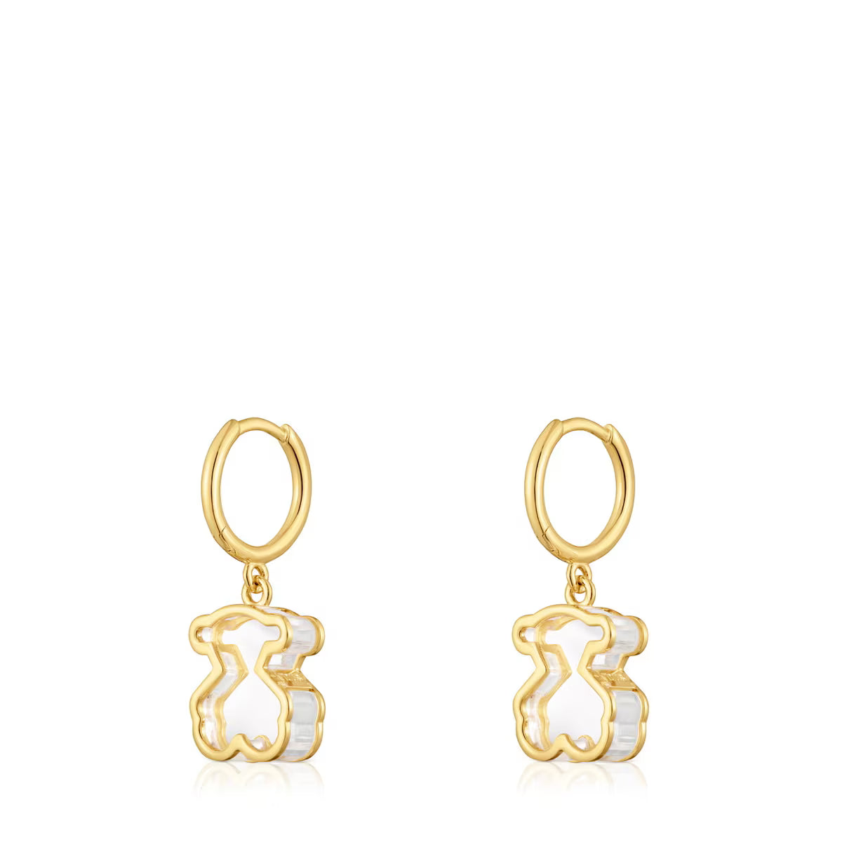 טואוס עגילי חישוק עם דובי GALAXY מכסף ועליו זהב 18 קראט