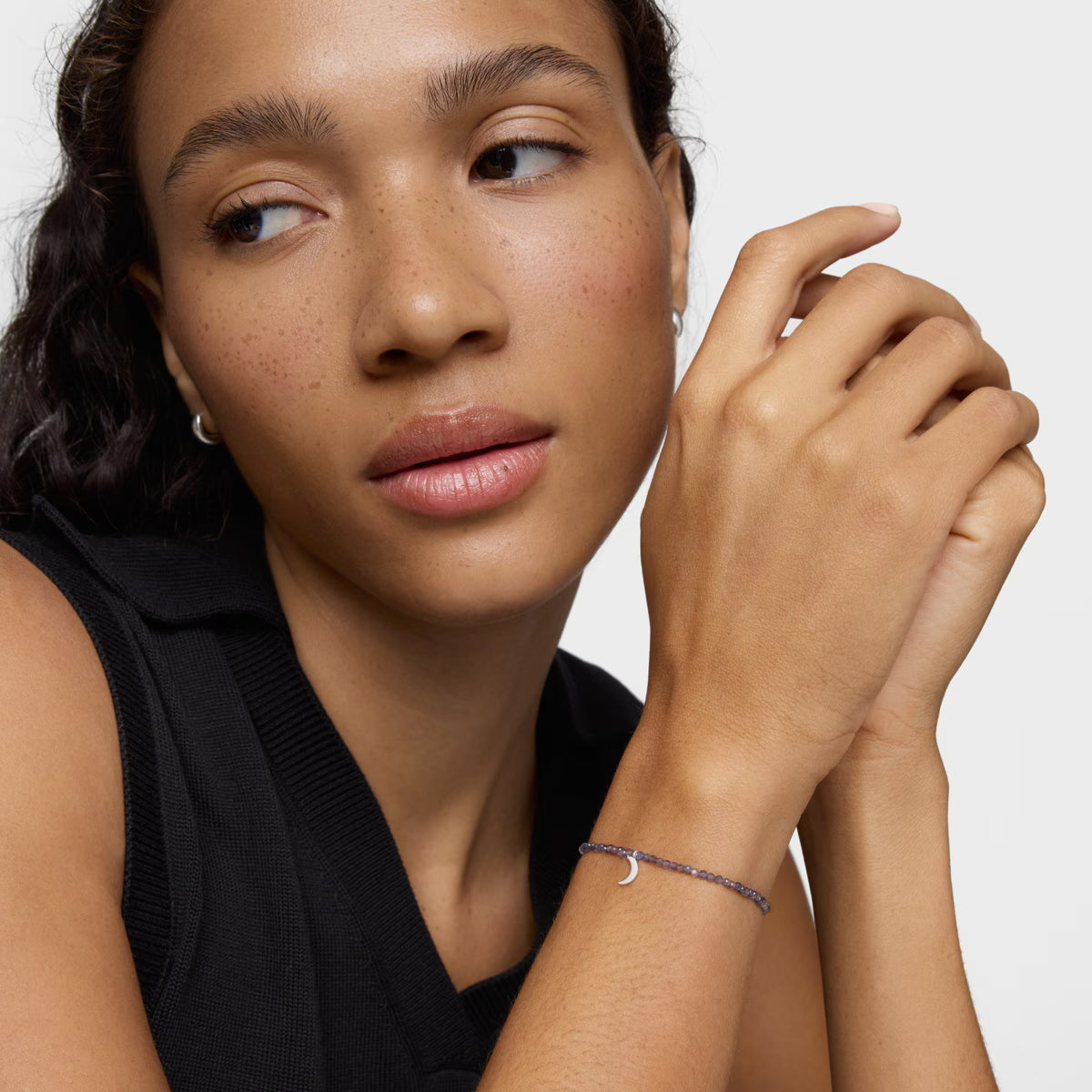 טואוס צמיד אבני חן Motifs בשילוב ירח מכסף