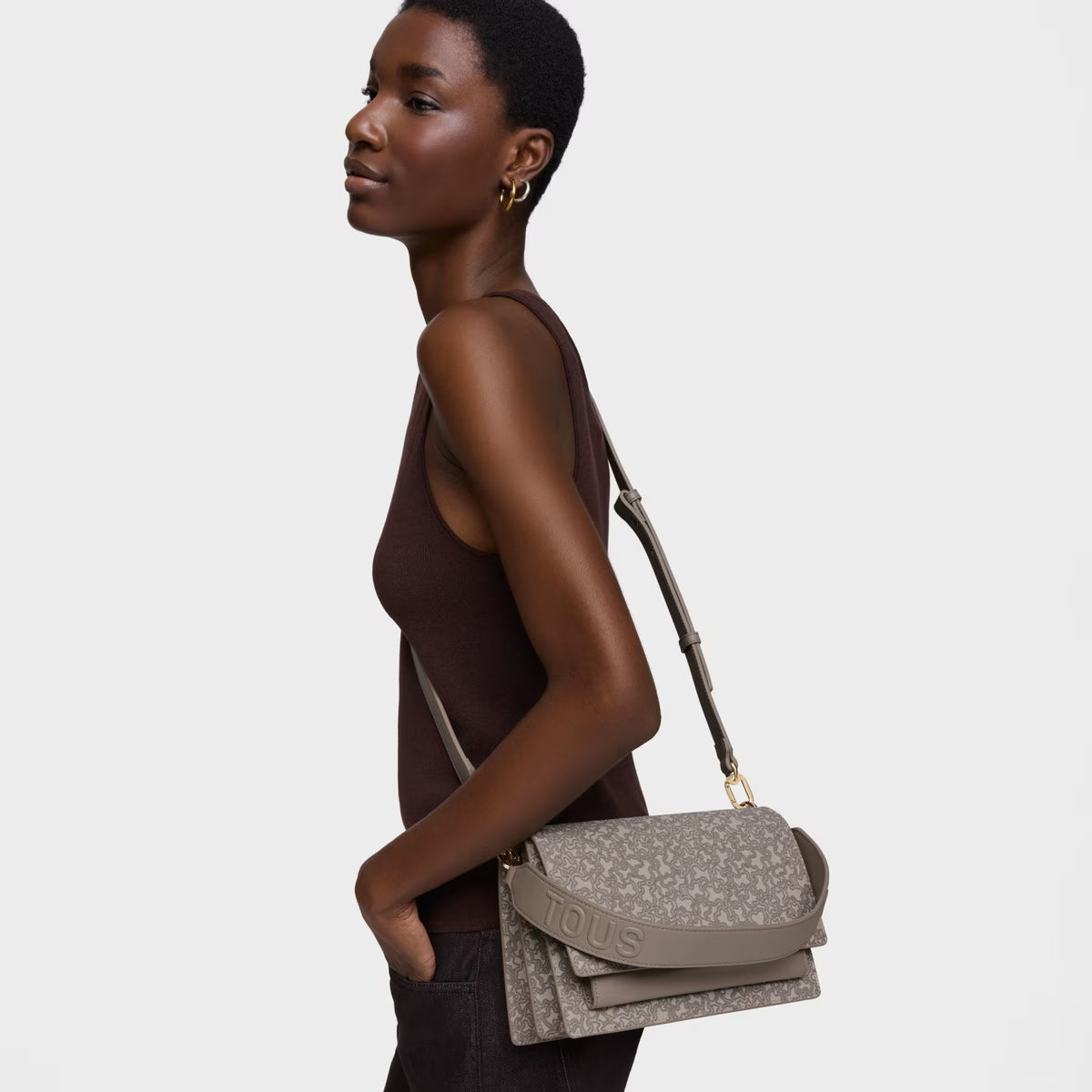 טואוס תיק צד Kaos Mini Lines בגווני אפור