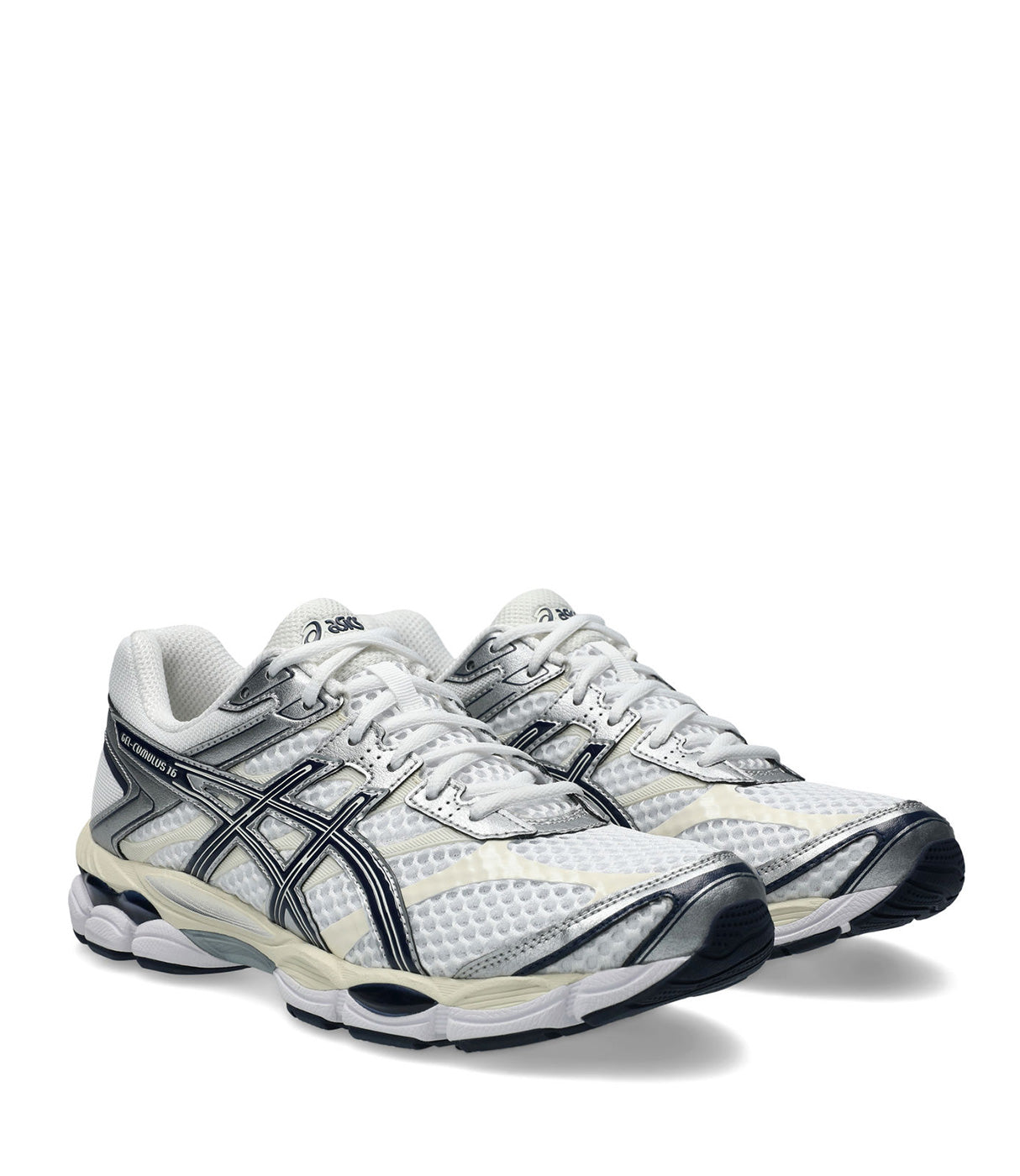 נעלי ספורט ריצה גברים לבנות בשילוב אפור ושחור, רשת נושמת וסוליה עבה