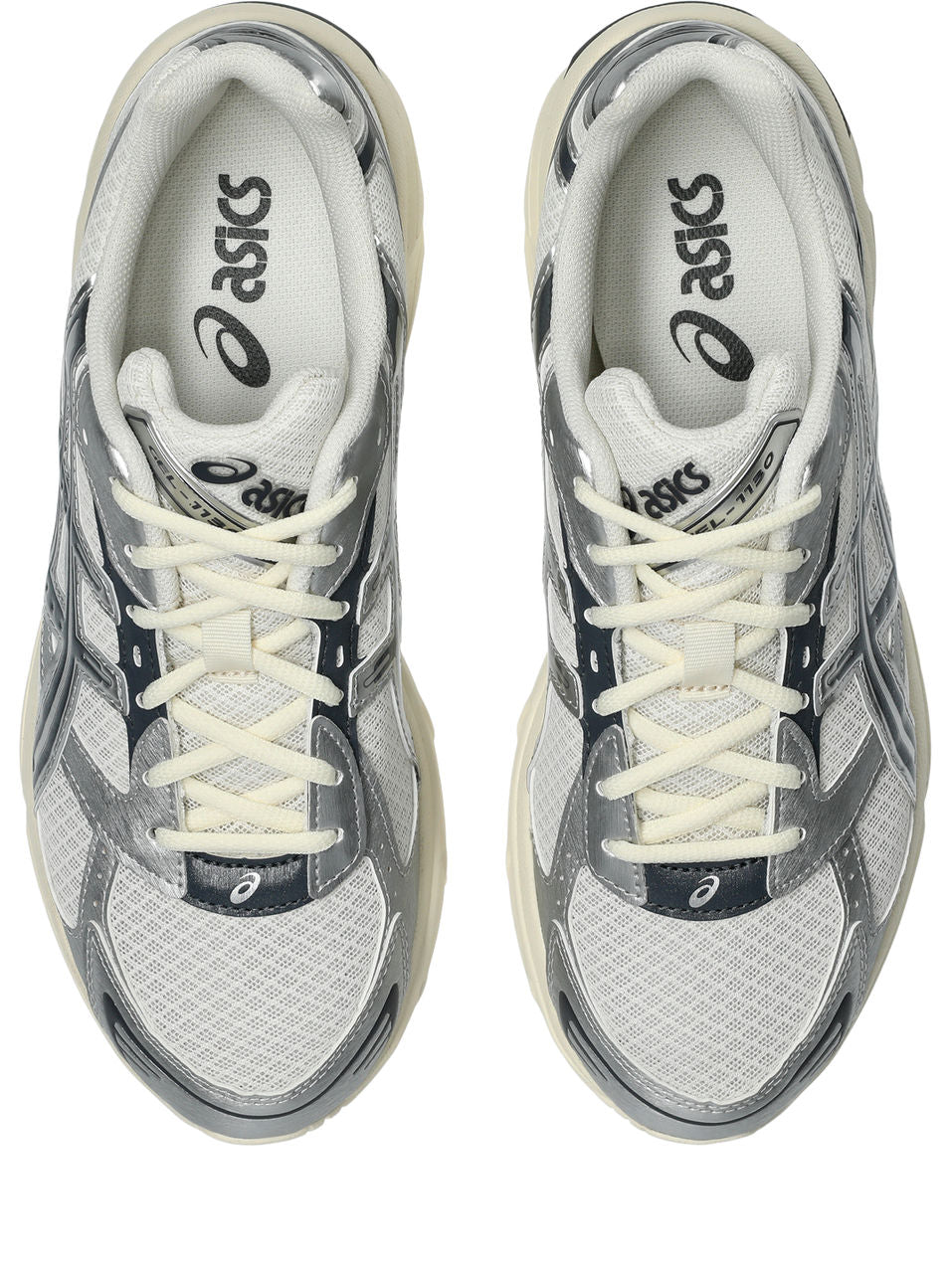 נעלי ספורט גברים אסיקס GEL 1130 לבן אפור עם שרוכים, מבט עליון
