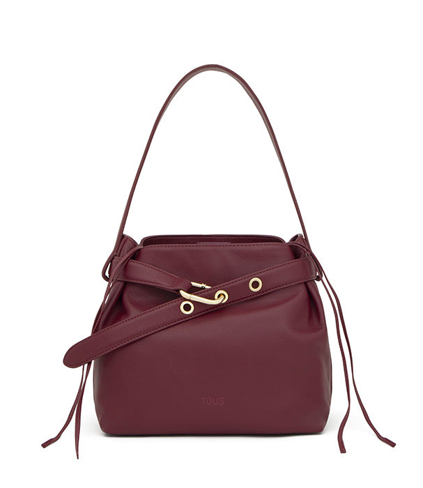 טואוס תיק צד בורדו HOLD עשוי מעור