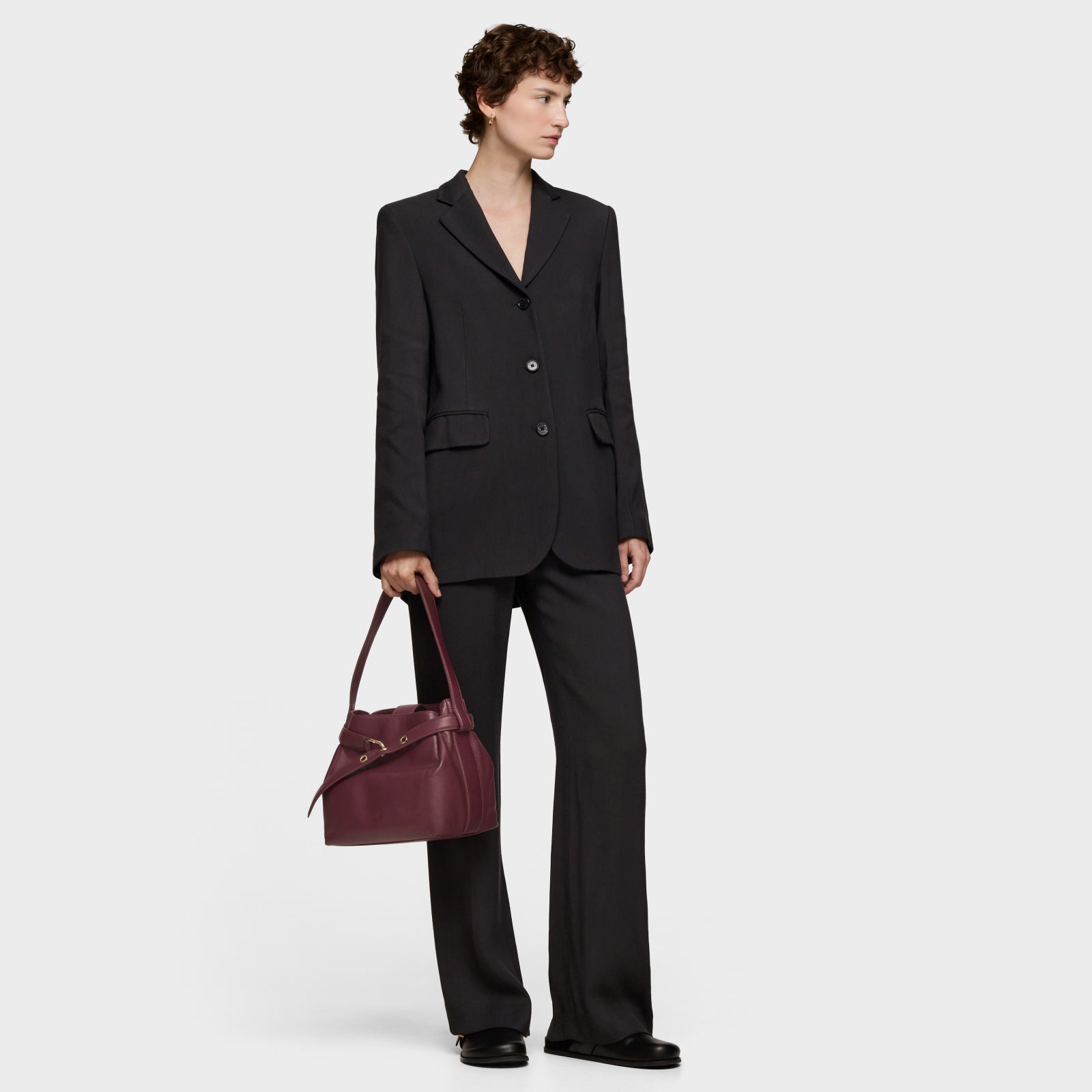 טואוס תיק צד בורדו HOLD עשוי מעור