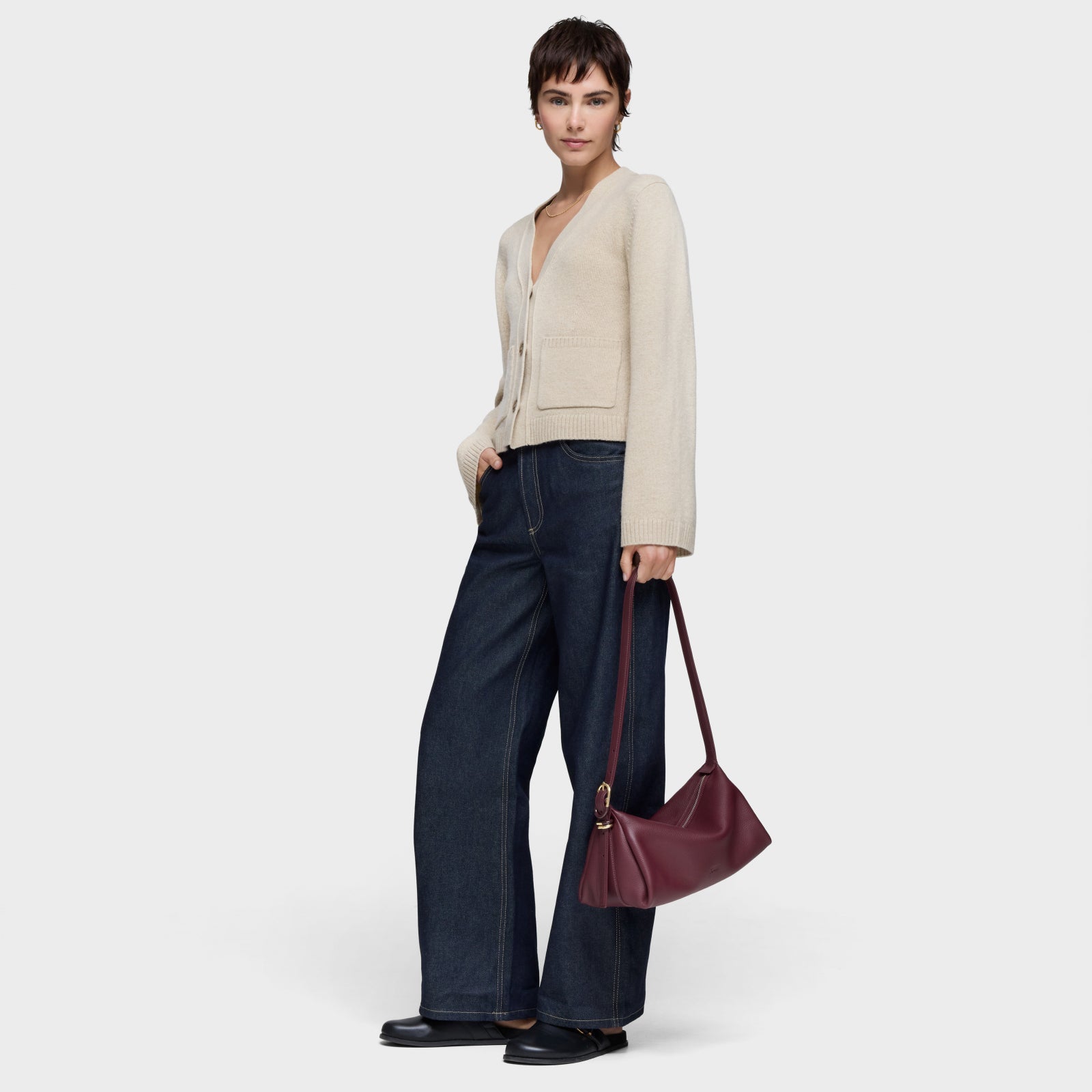 טואוס תיק צד Fold בצבע בורדו