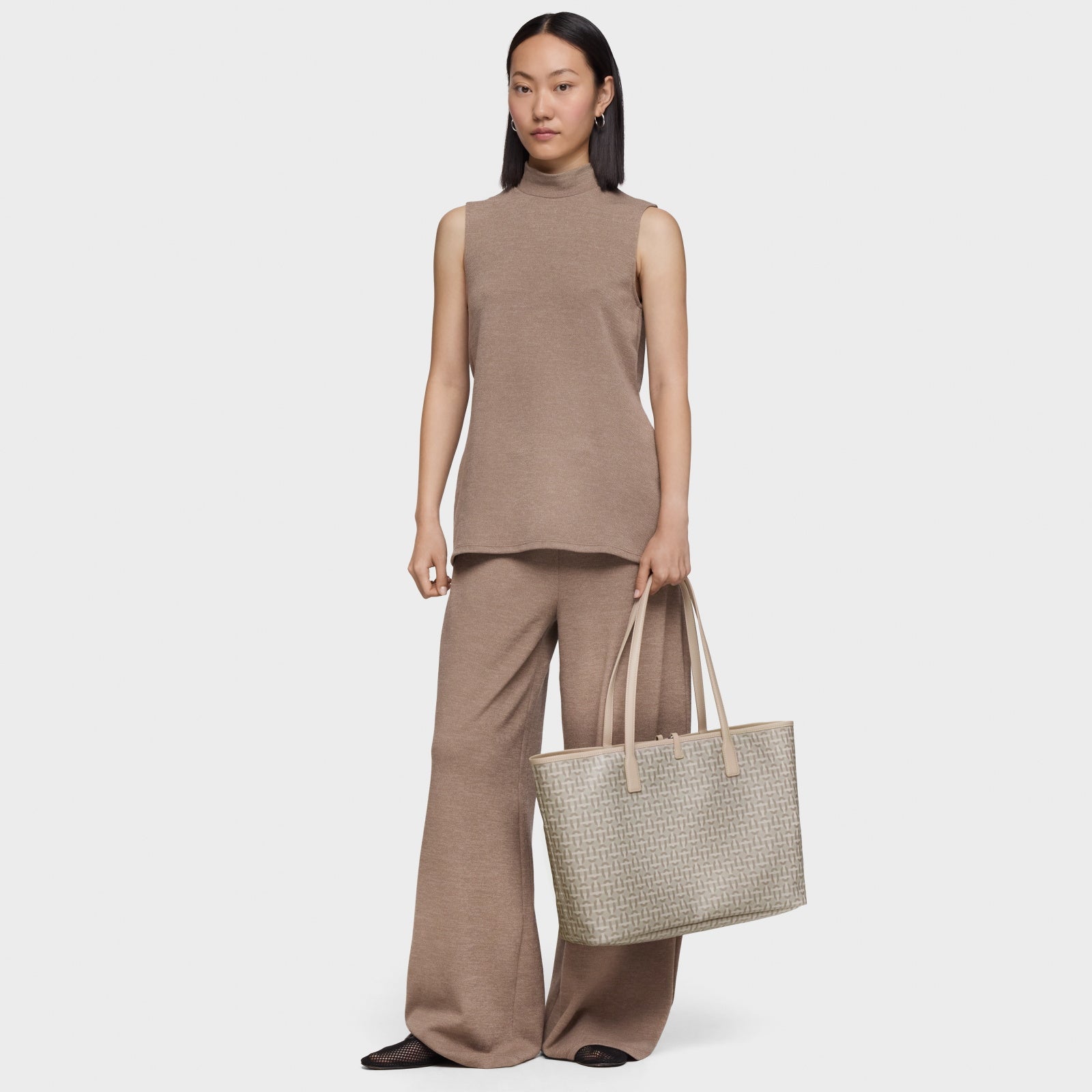 טואוס תיק כתף Manifesto Double Way בצבע בז'