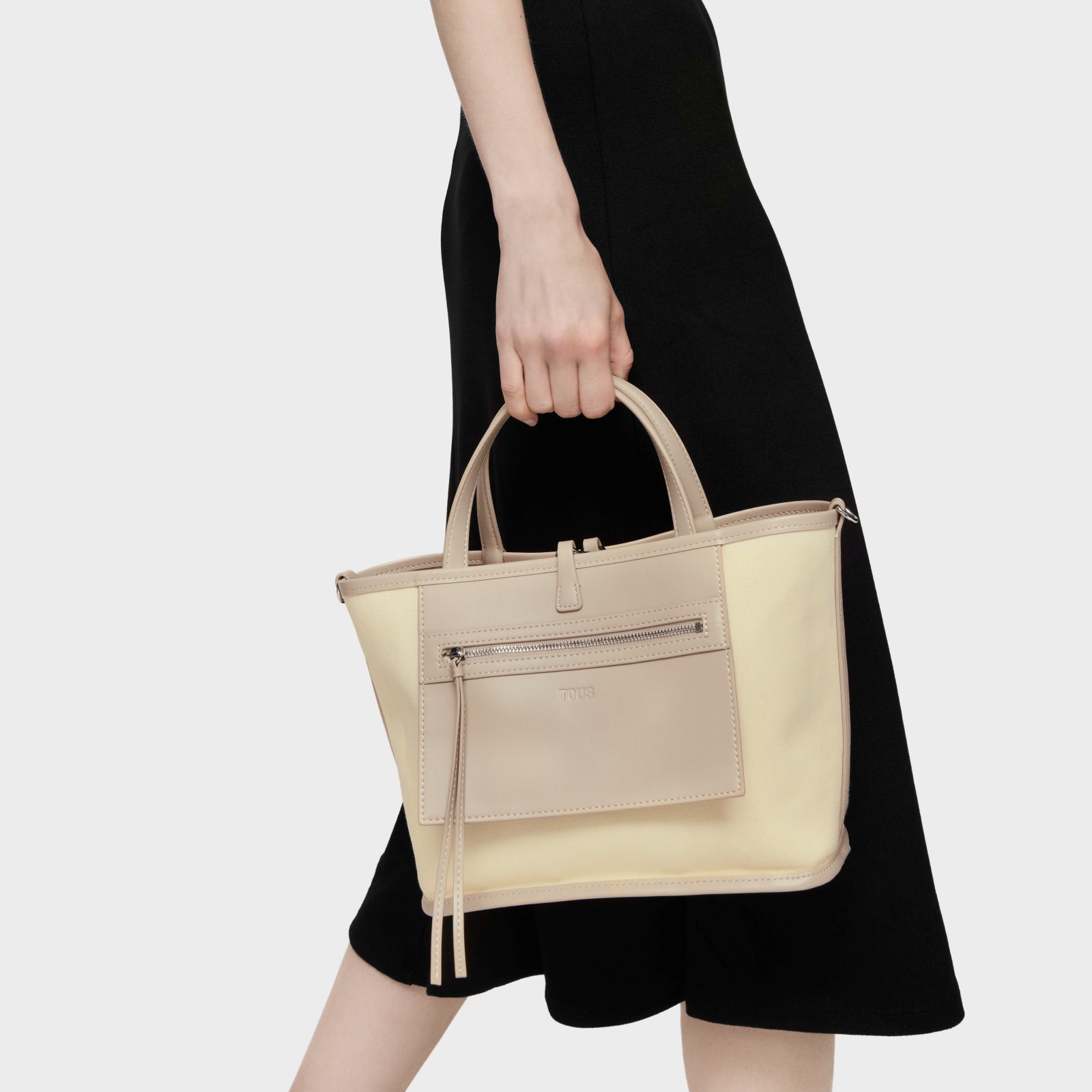 טואוס תיק יד Manifesto Double Way בצבע בז'