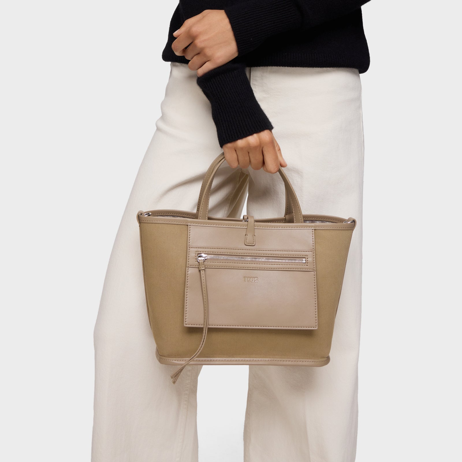 טואוס תיק יד Manifesto Double Way בצבע בז'