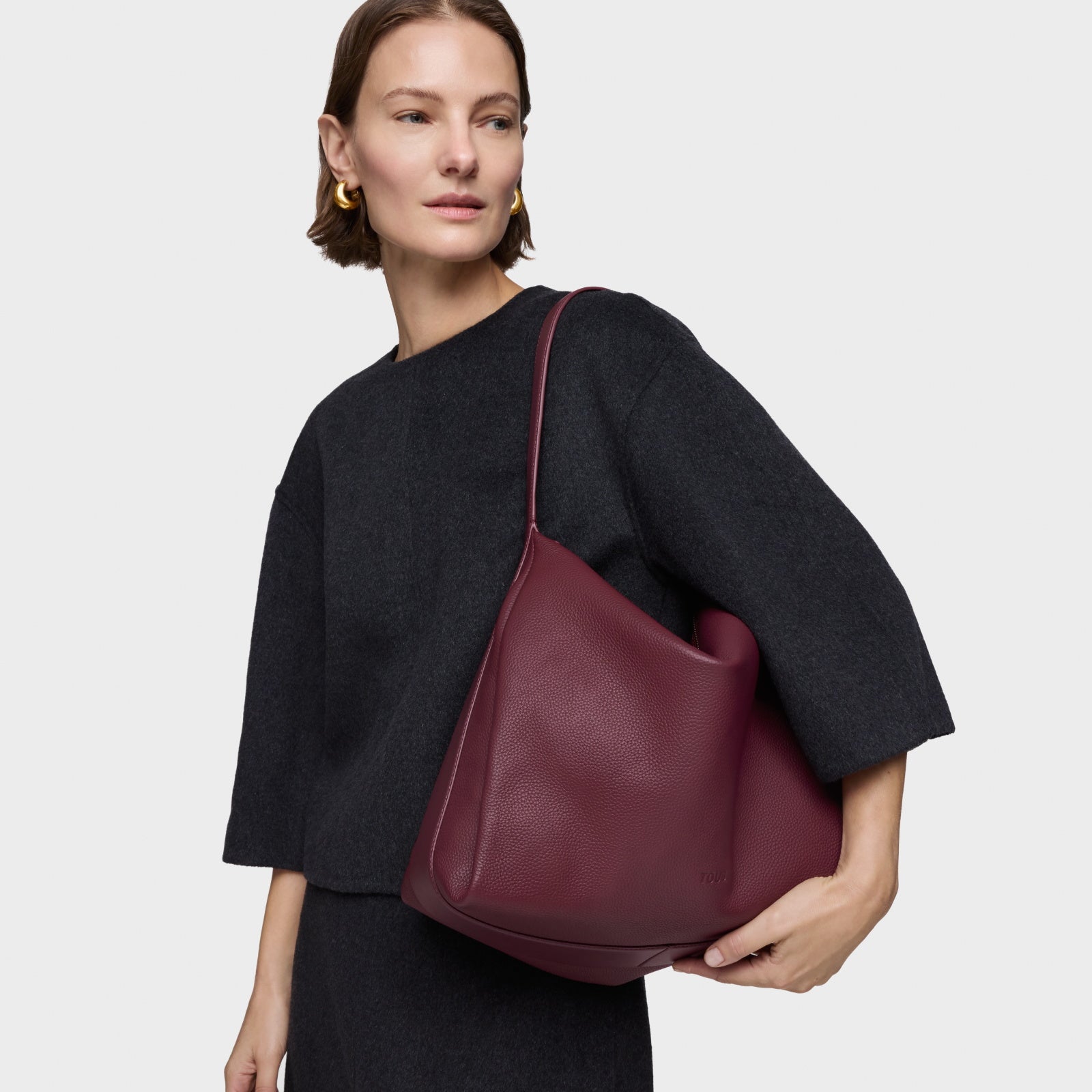 טואוס תיק כתף Fold בצבע בורדו