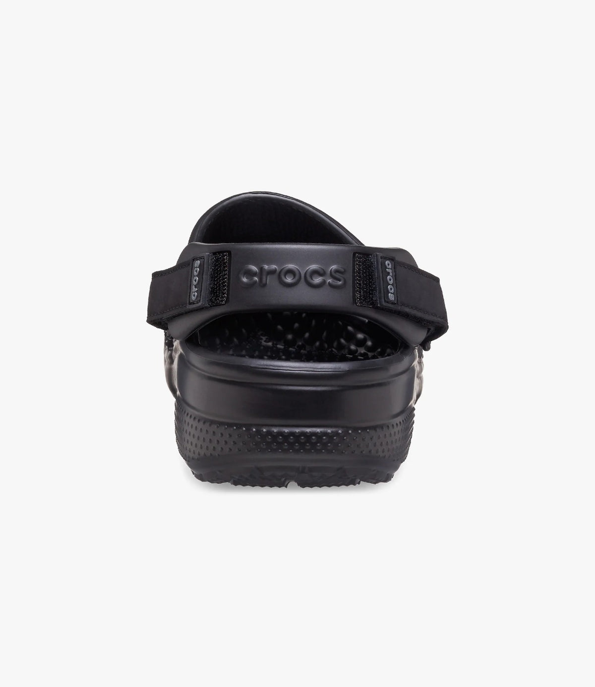 כפכף שחור בצילום אחורי עם רצועת עקב ולוגו Crocs - CHOZEN
