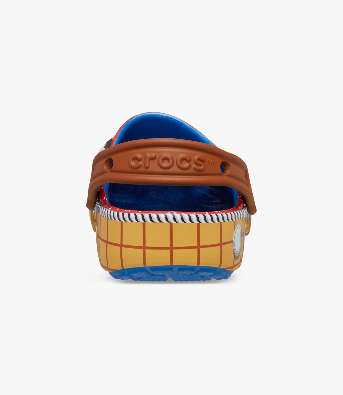 כפכף Woody בתצוגה אחורית עם רצועת עקב חומה ולוגו Crocs - CHOZEN