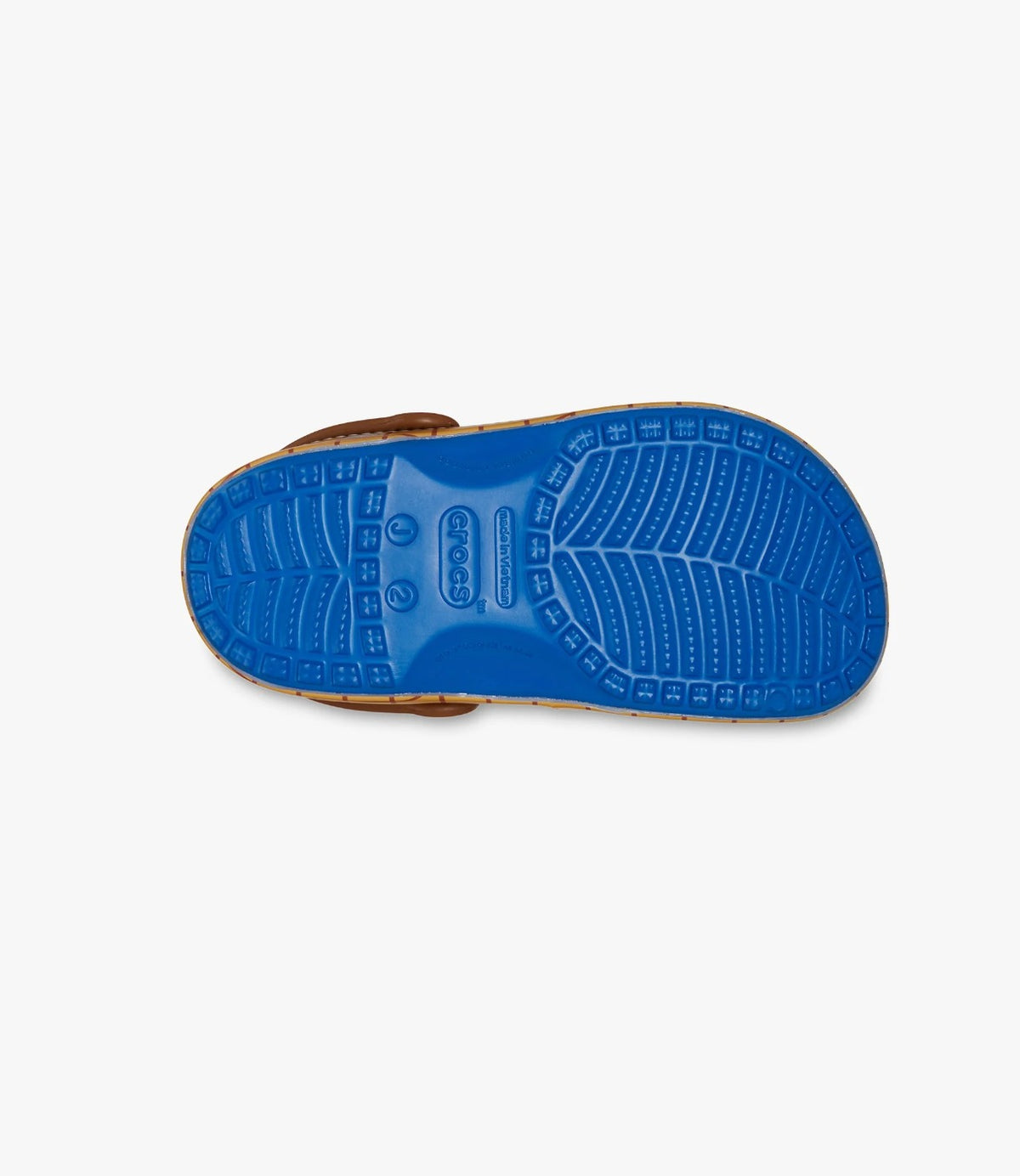 כף כפכף Woody מלמטה עם סוליה כחולה ולוגו Crocs מוטבע - CHOZEN