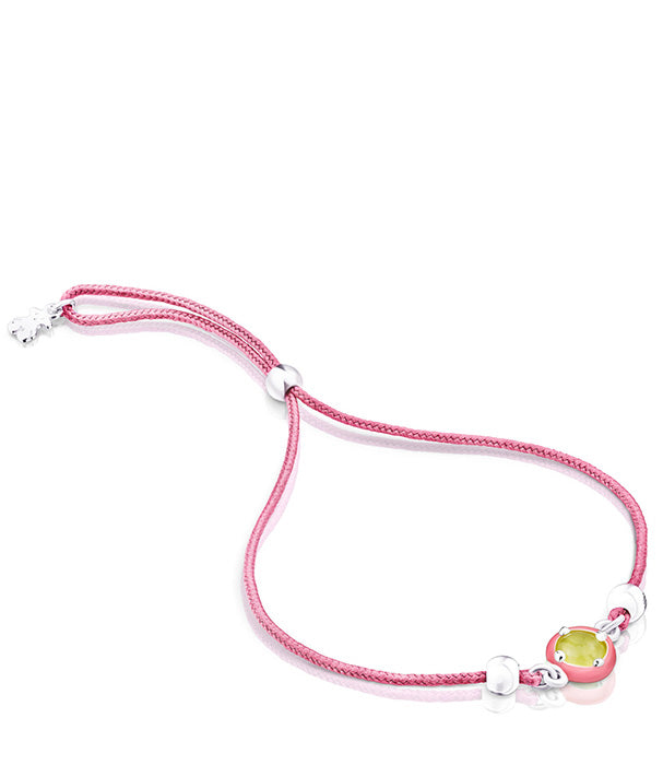 טואוס צמיד Vibrant colors חוט ורוד עם קלצדוני ואמייל