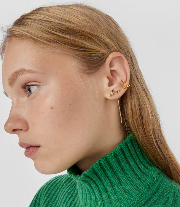 טואוס עגיל Lure מזהב 18 קראט בשילוב אבני חן