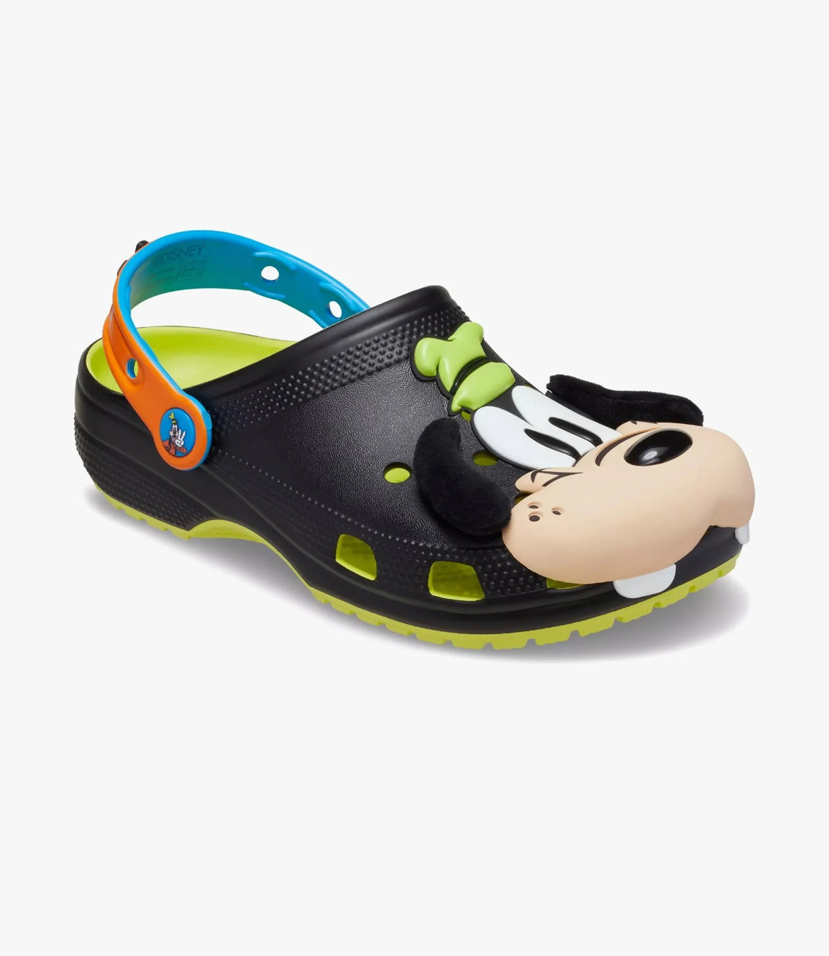 כפכף Goofy Classic Clog בצבע מולטי בזווית קדמית עם פרטי הפנים הבולטים - CHOZEN