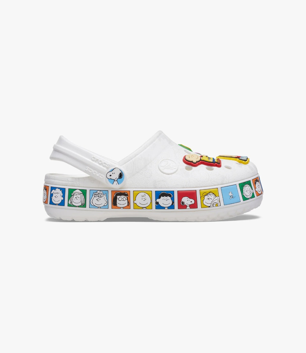 כפכף Peanuts Crocband מהצד, נראית הרצועה האחורית ואיורי הסוליה - CHOZEN