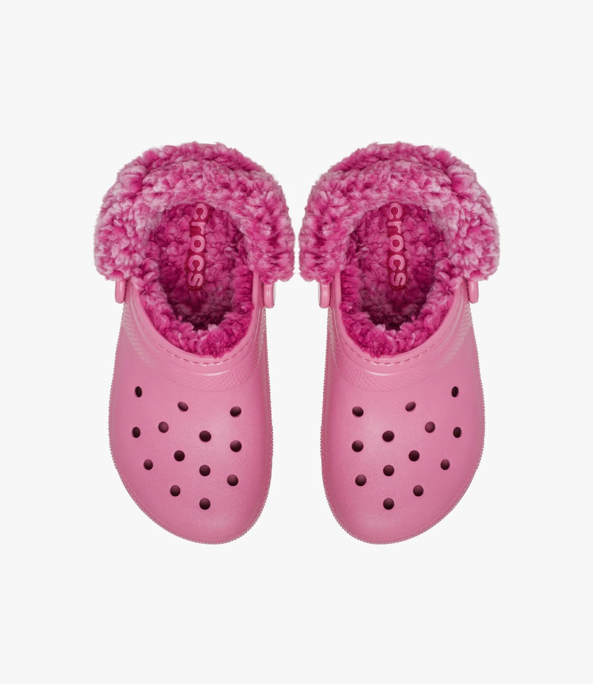 זוג כפכפים ורודים מבט מלמעלה עם בטנת פרווה גלויה - CHOZEN