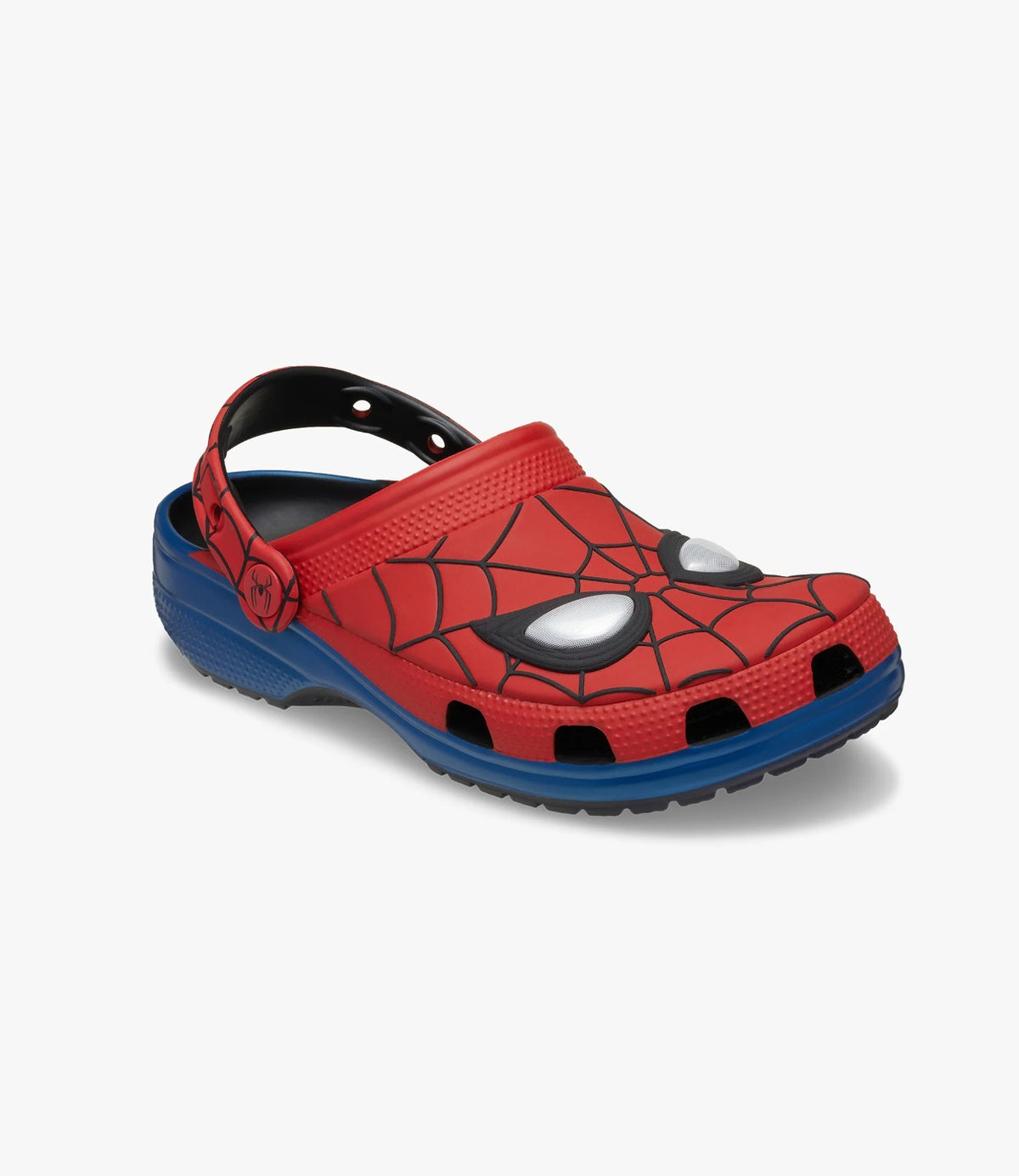 כפכף Spider-Man אדום וכחול בזווית צד עם עיטורי עיניים כסופות - CHOZEN