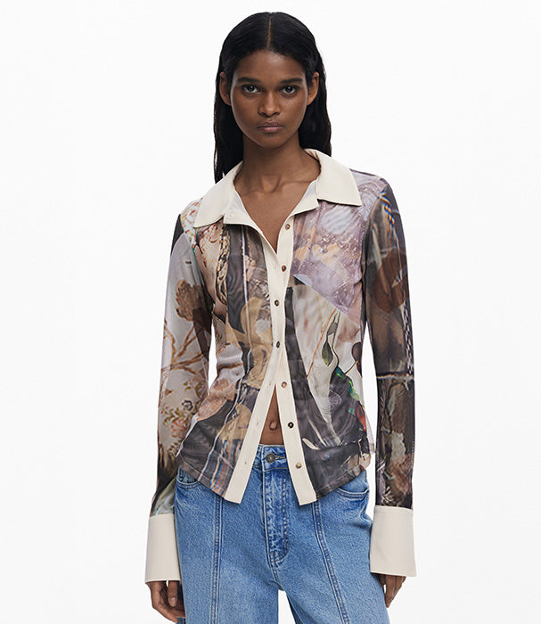 דזיגואל חולצה מכופתרת לנשים