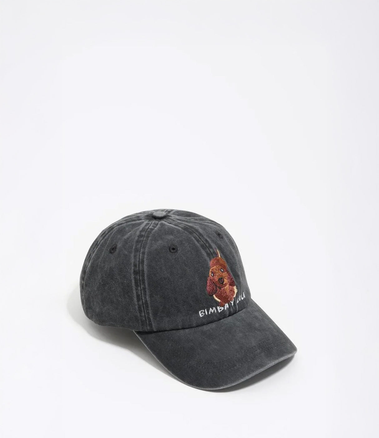 כובע מצחייה שחור עם רקמת כלב חמוד וכיתוב, אופנת רחוב יוניסקס