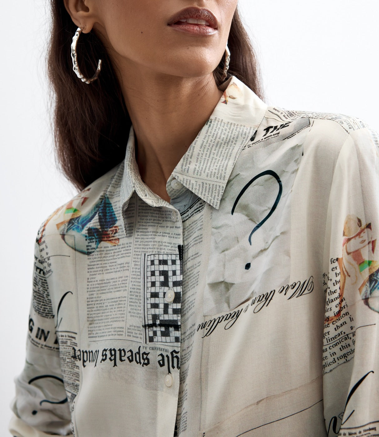 דזיגואל חולצה מכופתרת לנשים - לבן