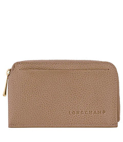 ארנק עור חום בהיר לנשים מבית LONGCHAMP, עם רוכסן ותליון זהב, נבחר על ידי קבוצת אלפא