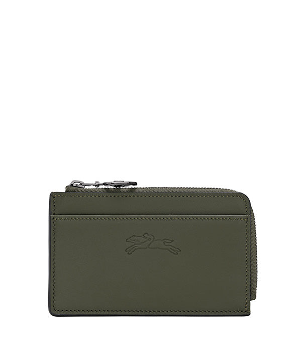 לונגשאמפ ארנק כרטיסים מעור Le Pliage Xtra ירוק