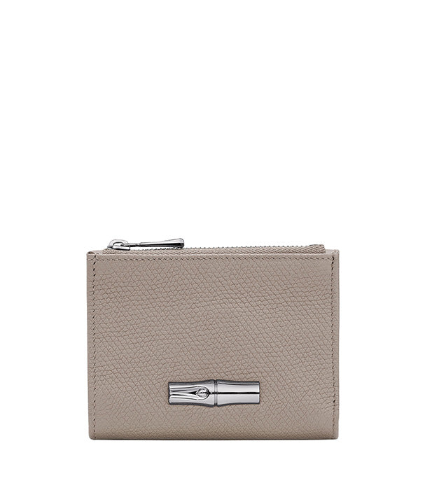 לונגשאמפ ארנק קטן מעור Le Roseau אפור