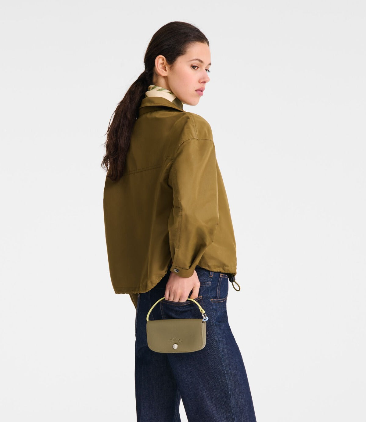 לונגשאמפ נרתיק משקפיים מעור Le Pliage Collection ירוק