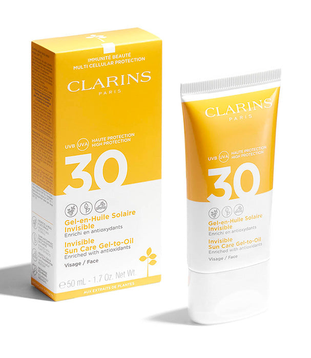 קלרינס ג'ל-שמן שקוף לפנים להגנה מפני השמש SPF30