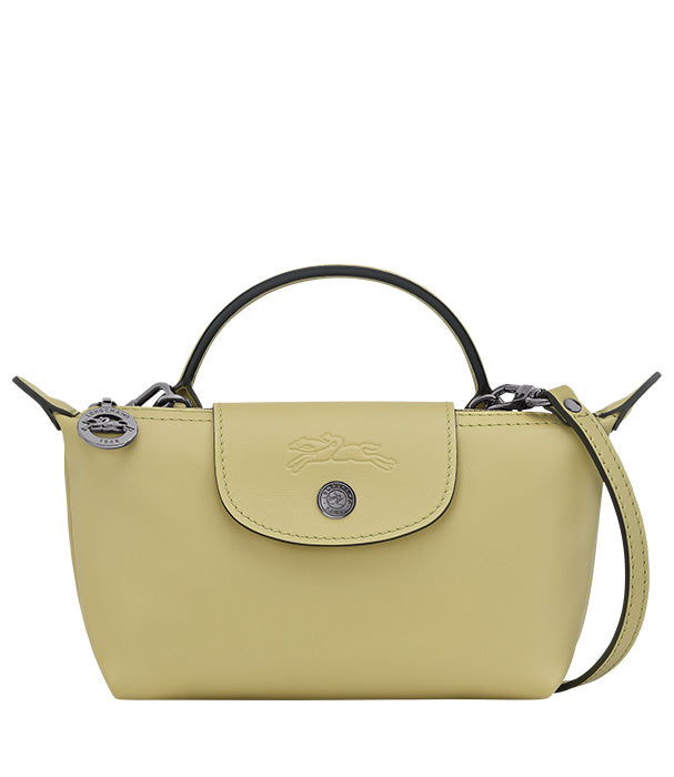 לונגשאמפ פאוץ' מעור Le Pliage Xtra פיסטוק