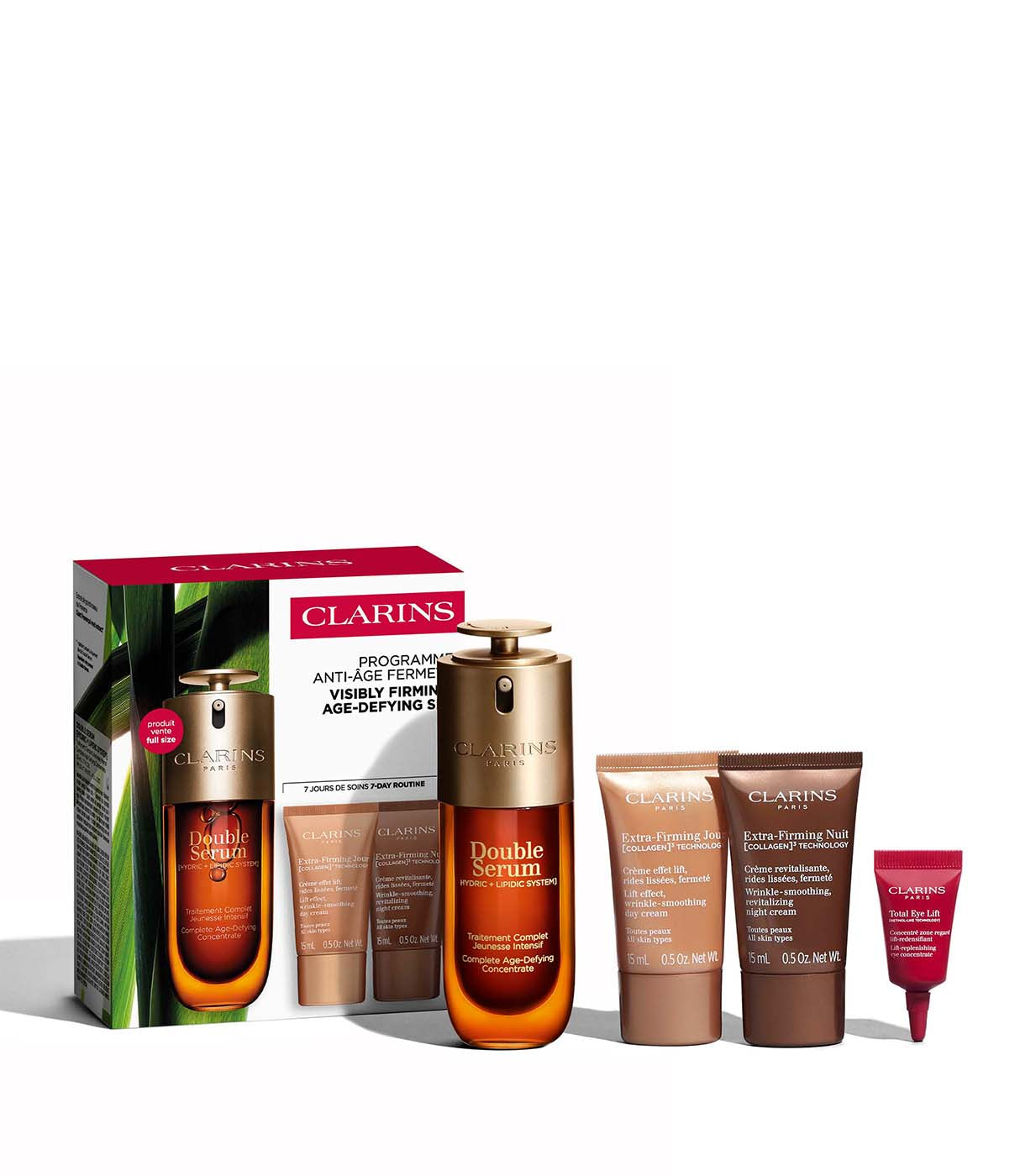 קלרינס מארז דאבל סרום 50 מ"ל ואקסטרה פירמינג