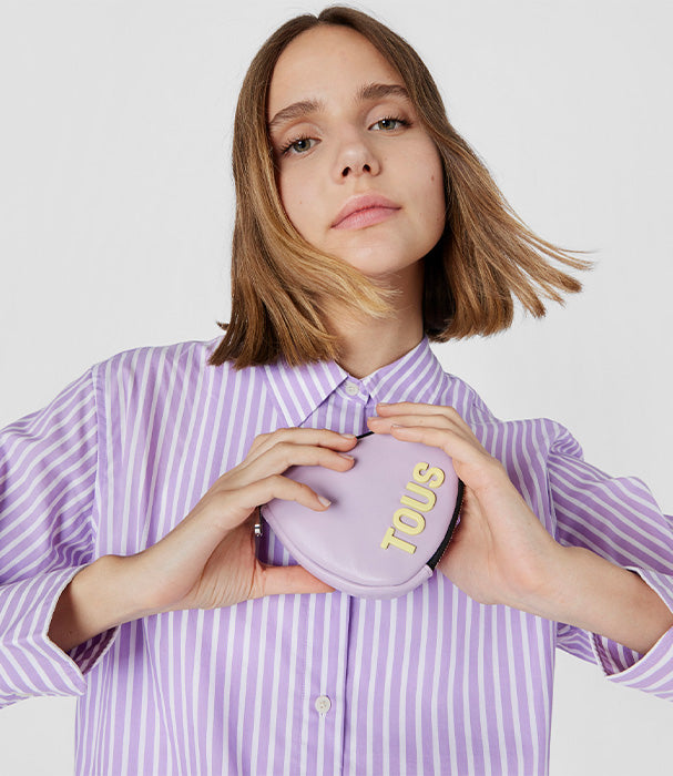 טואוס תיק איפור לב Carol סגול בהיר