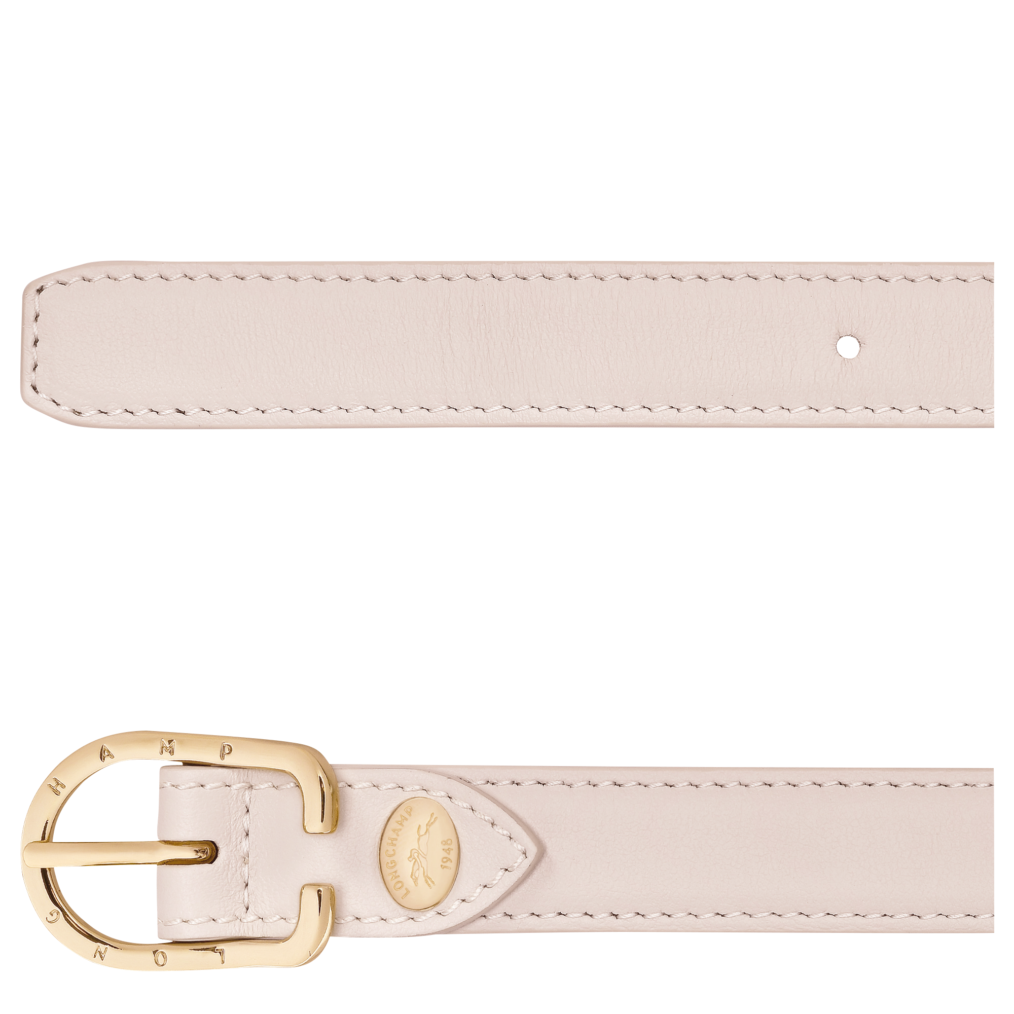 לונגשאמפ חגורה מעור לנשים שמנת