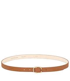 חגורת עור חומה לנשים עם אבזם זהב, LONGCHAMP, מותג יוקרה ב-CHOZEN