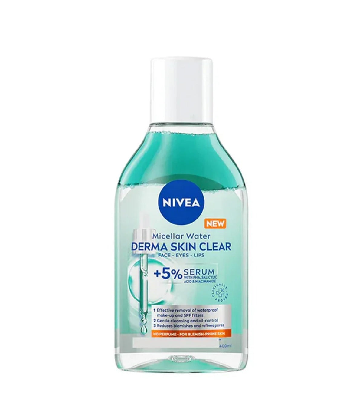 ניוואה מים מיסלריים DERMA SKIN CLEAR לניקוי פנים, עיניים ושפתיים
