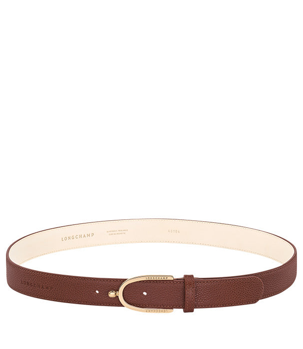 לונגשאמפ חגורה עבה מעור חום כהה