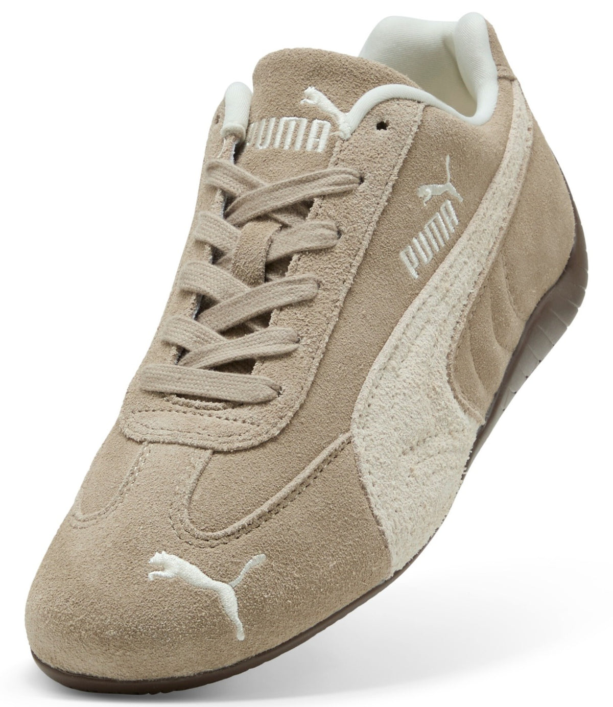 PUMA סניקרס בצבע ice coffee עם alpine snow, מבט מלפנים מקרוב - CHOZEN
