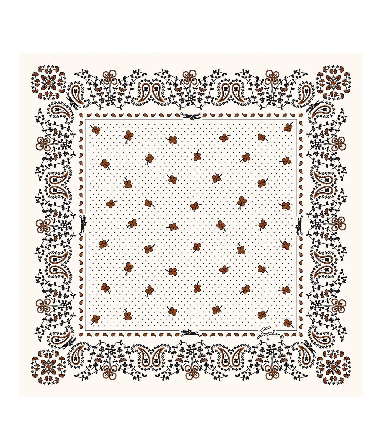 לונגשאמפ צעיף משי French Bandana שמנת