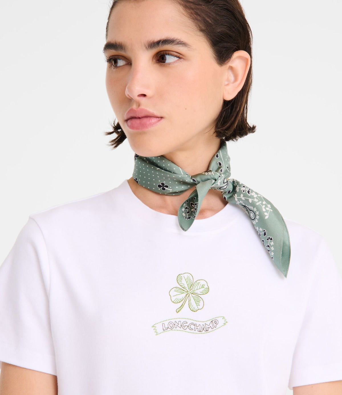 לונגשאמפ צעיף משי French Bandana ירוק