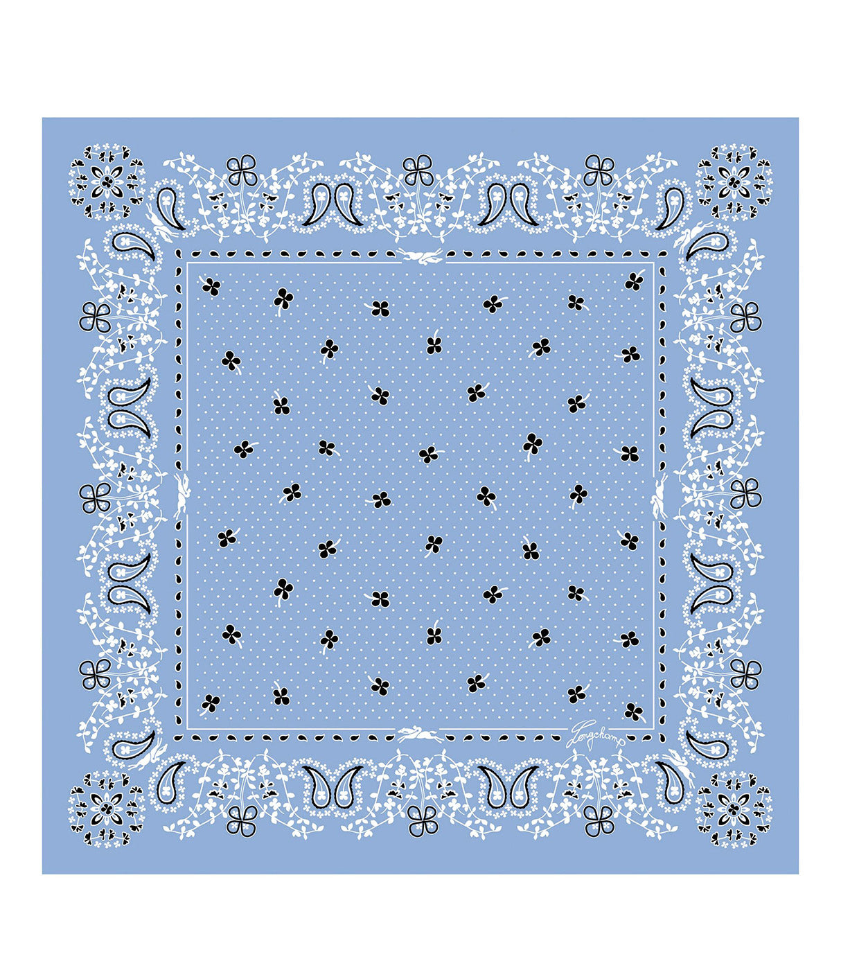 לונגשאמפ צעיף משי French Bandana תכלת