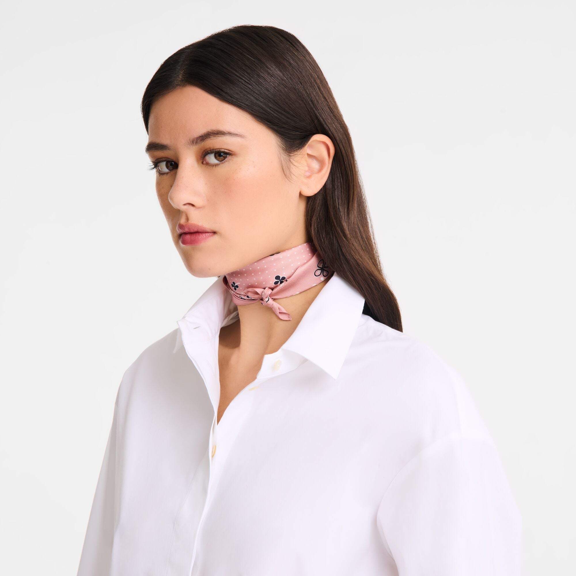 לונגשאמפ צעיף משי French Bandana ורוד