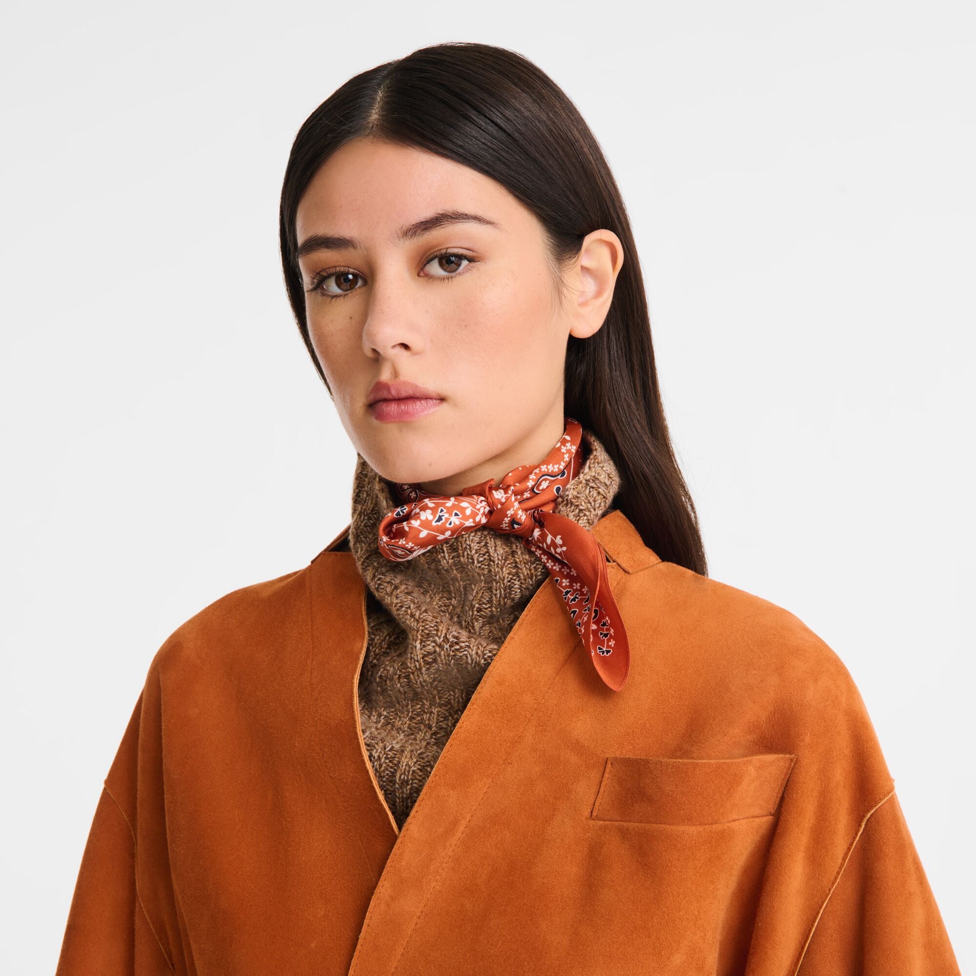 לונגשאמפ צעיף משי French Bandana כתום
