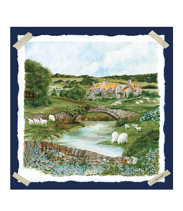 לונגשאמפ צעיף משי Pastoral Beauty נייבי