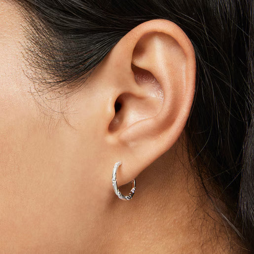 טואוס עגילי חישוק Twisted מכסף