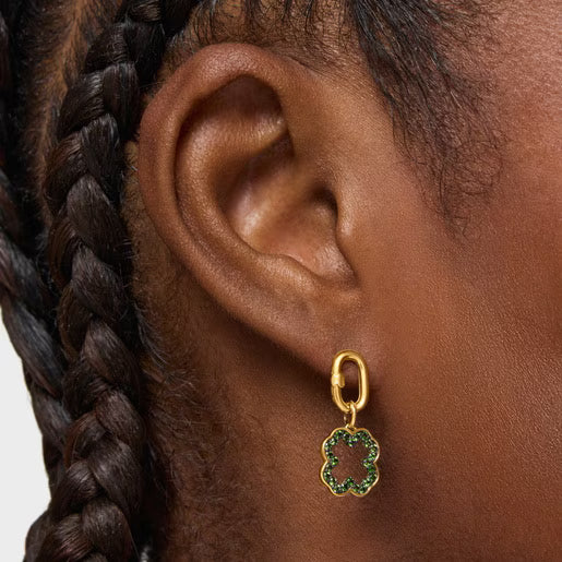 טואוס תליון תלתן Medallions מזהב 14 קראט בשילוב אבן חן