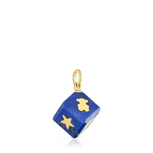 טואוס תליון קובייה Cube מזהב בשילוב אבן חן