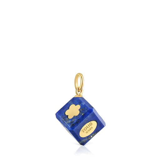 טואוס תליון קובייה Cube מזהב בשילוב אבן חן